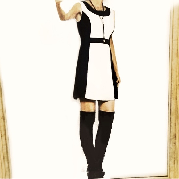 🌸 SALE ENDS SUN 🌸 NEW SEDUZIONE Black & White Bodice Dress Made in Italy S-M-L - Picture 3 of 5